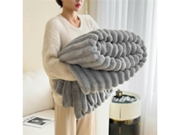 Cobertor de Pelúcia Artificial Quentinho com Estampa Coelho Perfeito para o Outono Feito em Fleece Coral Macio