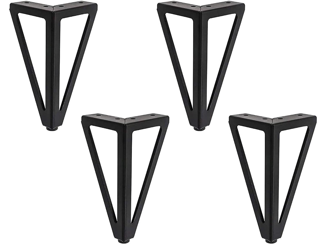Conjunto De 4 Pernas De Móveis Em Preto Para Mesa, Armário E Sofá - Diy