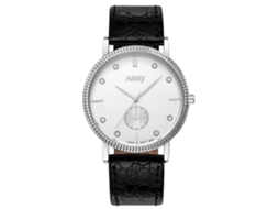 Relógio feminino Nary, simples e moderno, à prova d'água, com movimento de quartzo (pulseira preta, mostrador branco)