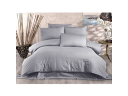 Conjunto de Cama - Capa de Edredom 220 x 240 + 2 Fronhas 60 x 60, 70% Poliéster - Cinza