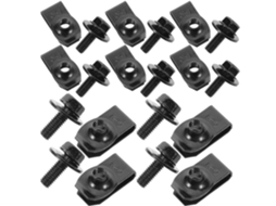 Kit de Fixação Automotiva com 10 Pares de Clips Metálicos Ferro Pretos