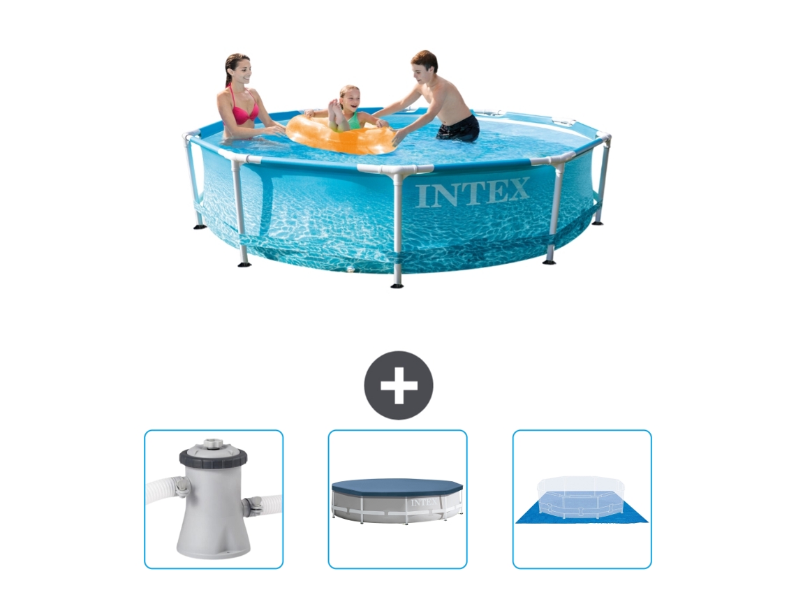 Piscina INTEX com Moldura Redonda 305 X 76 Cm Impressão D'Água Incluída Bomba de Filtro de Piscina Cobrir Folha de Base