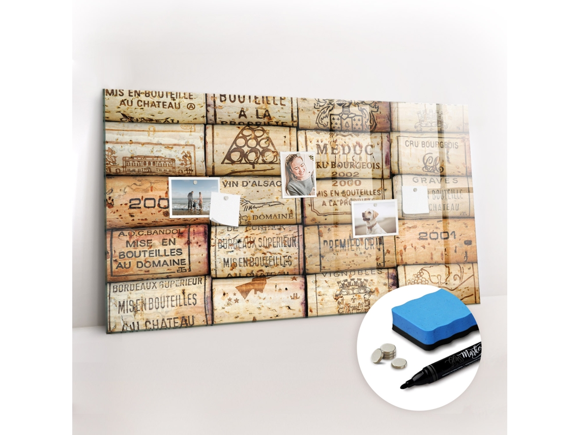 Quadro Magnético Decorativo Rolhas De Vinho Para A Cozinha Espelharte (120x60 Cm)
