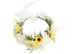 Coroa De Flores Para Cabelo, Tamanho Único, Adornada Com Rosas Artificiais, Para Mulheres, Ideal Para Cerimônia De Casamento.