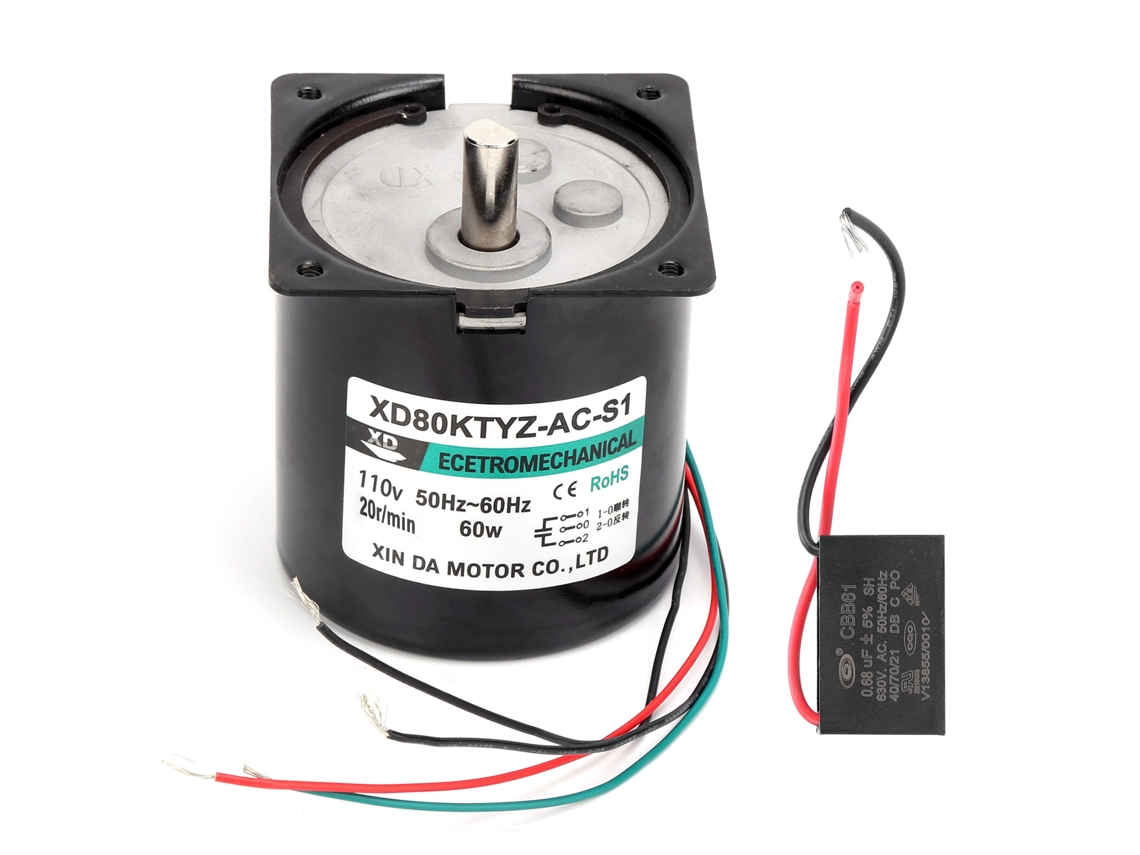 Motor Síncrono 60w com Eixo Excêntrico e Imã Permanente Baixa Velocidade Grande Torção Xd80ktyz