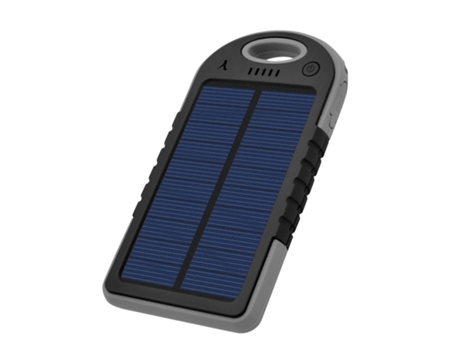 Akashi Bateria De Reserva Solar 10000mah Usb E Usb-c Antichoque Impermeável Preto