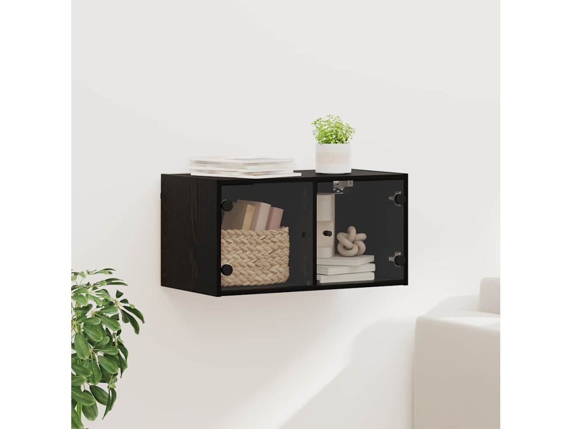 Vidaxl Armário De Parede Carvalho Preto 68 X 37 X 35 Cm