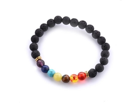 Bracelete Deessesale Zjw11212102 7 Chakras Ágata Unisexo Arco Íris