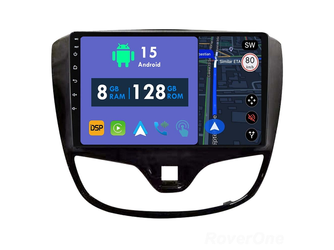 Auto Rádio Carro Bluetooth Autoradio 8GB RAM 128G ROM CarPlay Navegação GPS Ecrã Táctil RoverOne para Opel Karl VinFast Fadil 2017-2020  