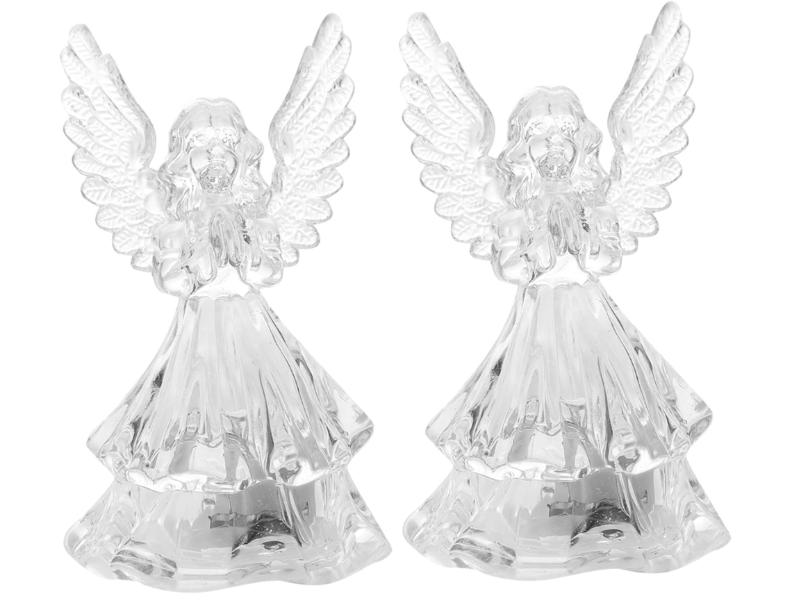 Conjunto De 2 Luminárias Noturnas De Anjo, Abajures De Mesa De Natal Em Led, Luzes Decorativas Em Fo Gokoco