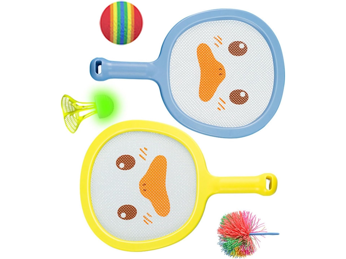 Conjunto infantil multiesportivo com raquetes e petecas SFUSHOS