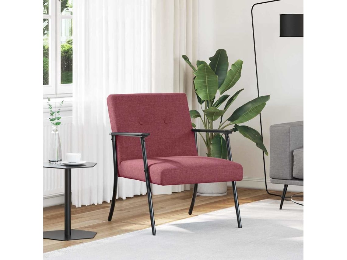 Vidaxl Poltrona Vinho Vermelho Tecido