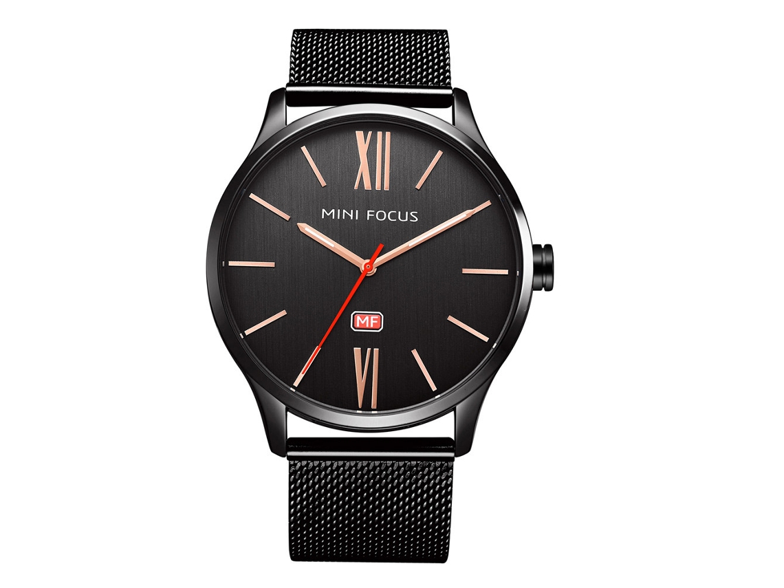 Relógio de pulso masculino analógico de quartzo com pulseira simples e elegante, à prova d'água.