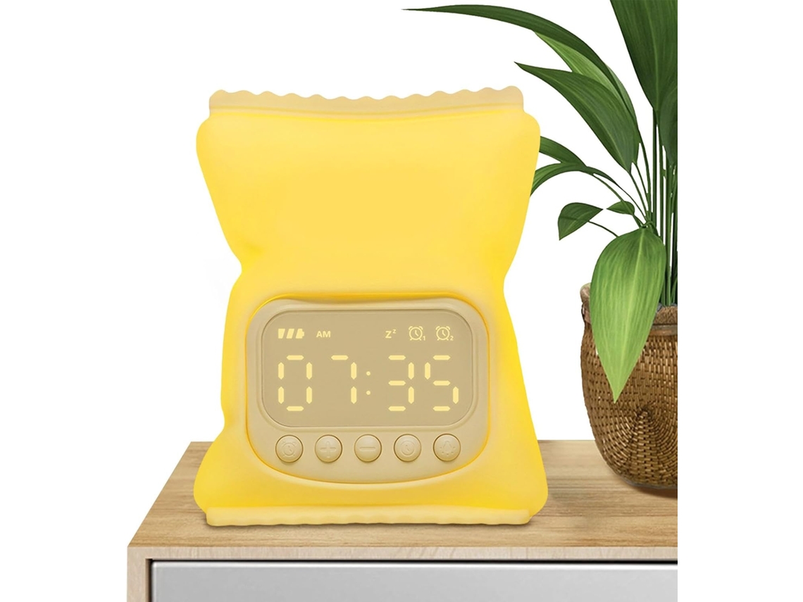 Despertador Genérico Com Luz Suave, Bateria Recarregável Via Usb, Função Soneca E Luz De Despertar