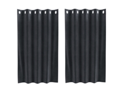 Conjunto 2 Cortinas Opacas Vidaxl Cinzento Veludo (140 X 140 Cm)