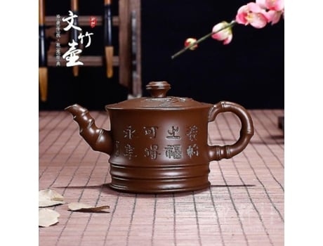 Coffee Tea Sets Yixing Zisha Pot Handmade Teapot Tea Set Small Clay Pot Bamboo Leaves Bamboo Section Unabranded