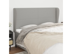 Vidaxl Cabeceira Cama C/ Abas Tecido 183x23x118/128 Cm Cinzento-claro