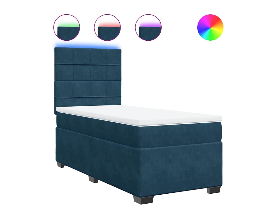 Box Spring Bed, Box Spring Beds Vidaxl Azul Veludo (80 X 200 Cm)