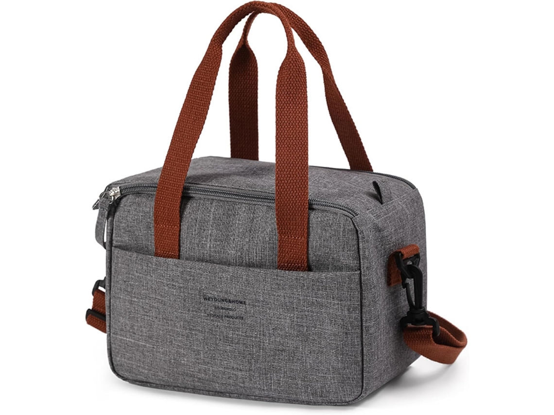 Bolsa Térmica DUREFORWARD Moderna e Simples em Tecido Oxford com Revestimento Impermeável em Alumínio, Grande Capacidade e Formato a Tiracolo (cinza)