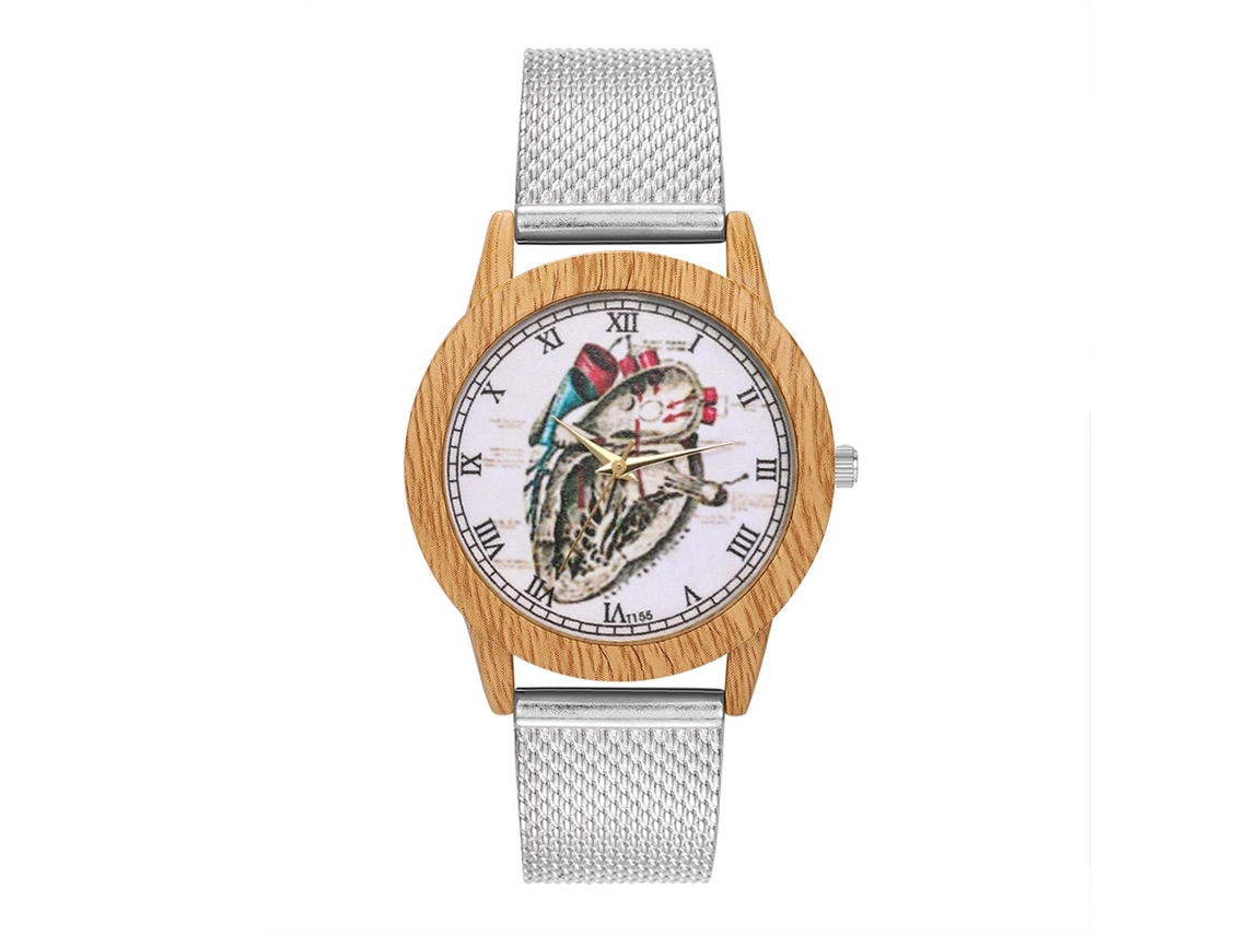 Reloj De Cuarzo Unisex Con Correa De Silicona Y Dial Grande De Números Romanos (plata)