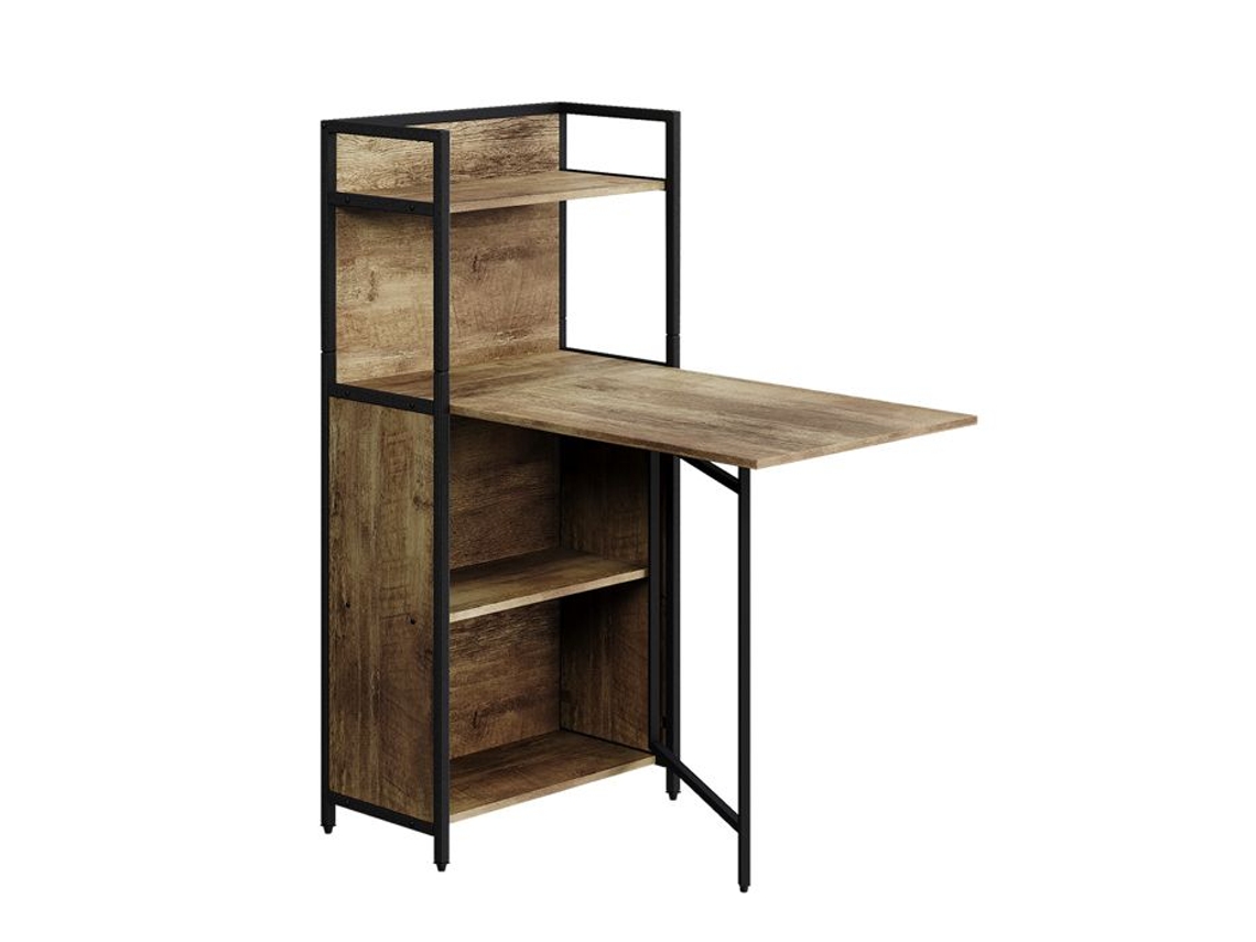 Bureau Savio, 57x30cm Com Mesa Dobrável, Carvalho Rústico, Vicco