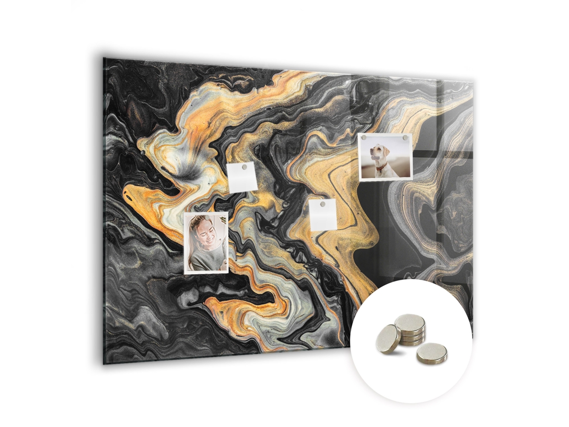 Quadro Magnético Mármore Dourado Para A Cozinha Espelharte (100x70 Cm)
