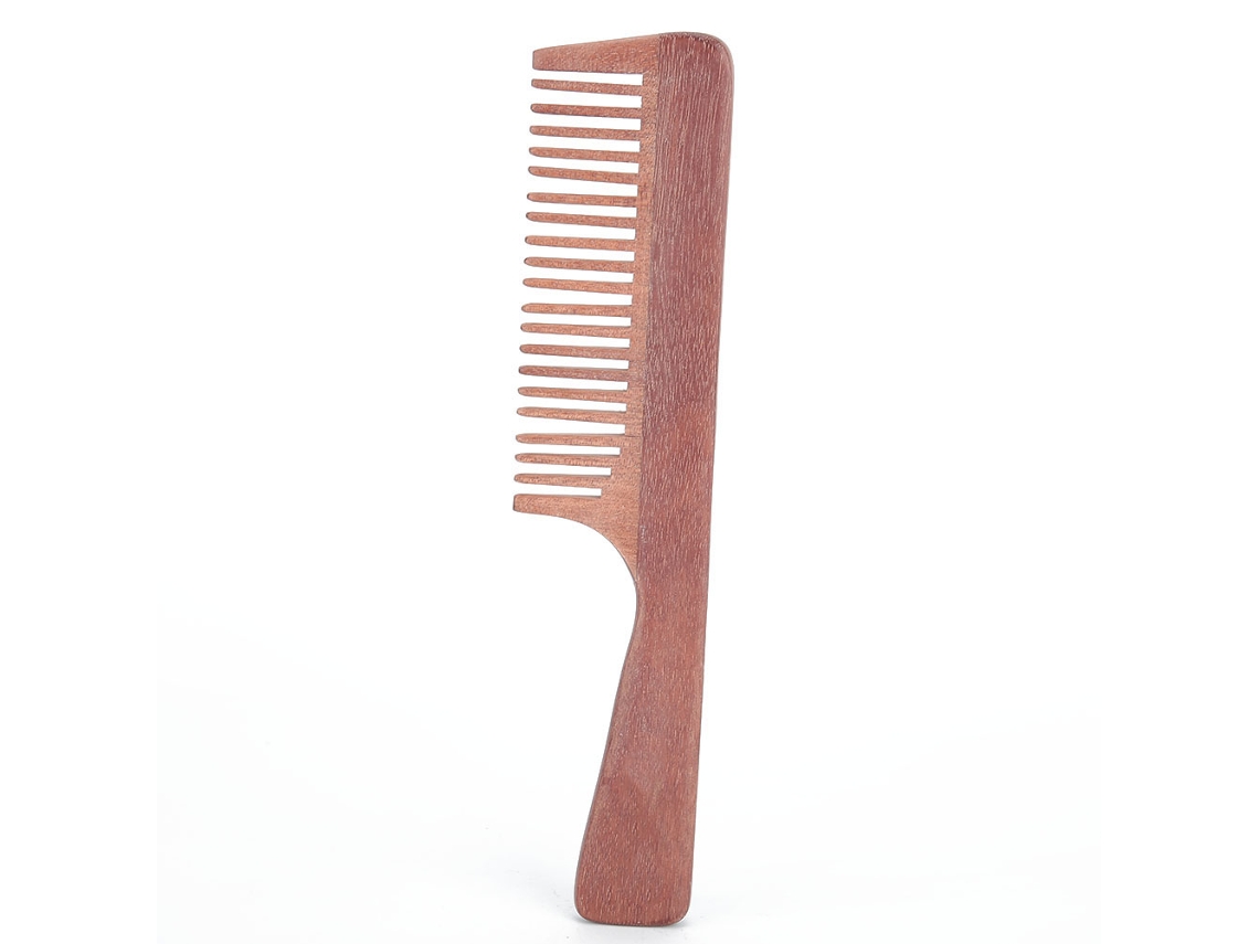 Pente de sândalo para cabelo e barba, para cuidados e estilização dos fios.