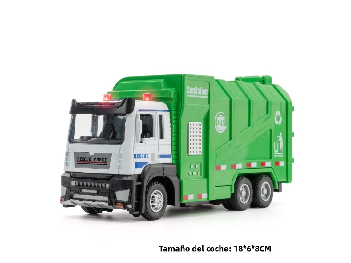 (caminhão De Lixo Verde) Caminhão De Lixo Elétrico Infantil Em Escala 1:50, Brinquedo De Caminhão De Lixo Em Liga De Zinco