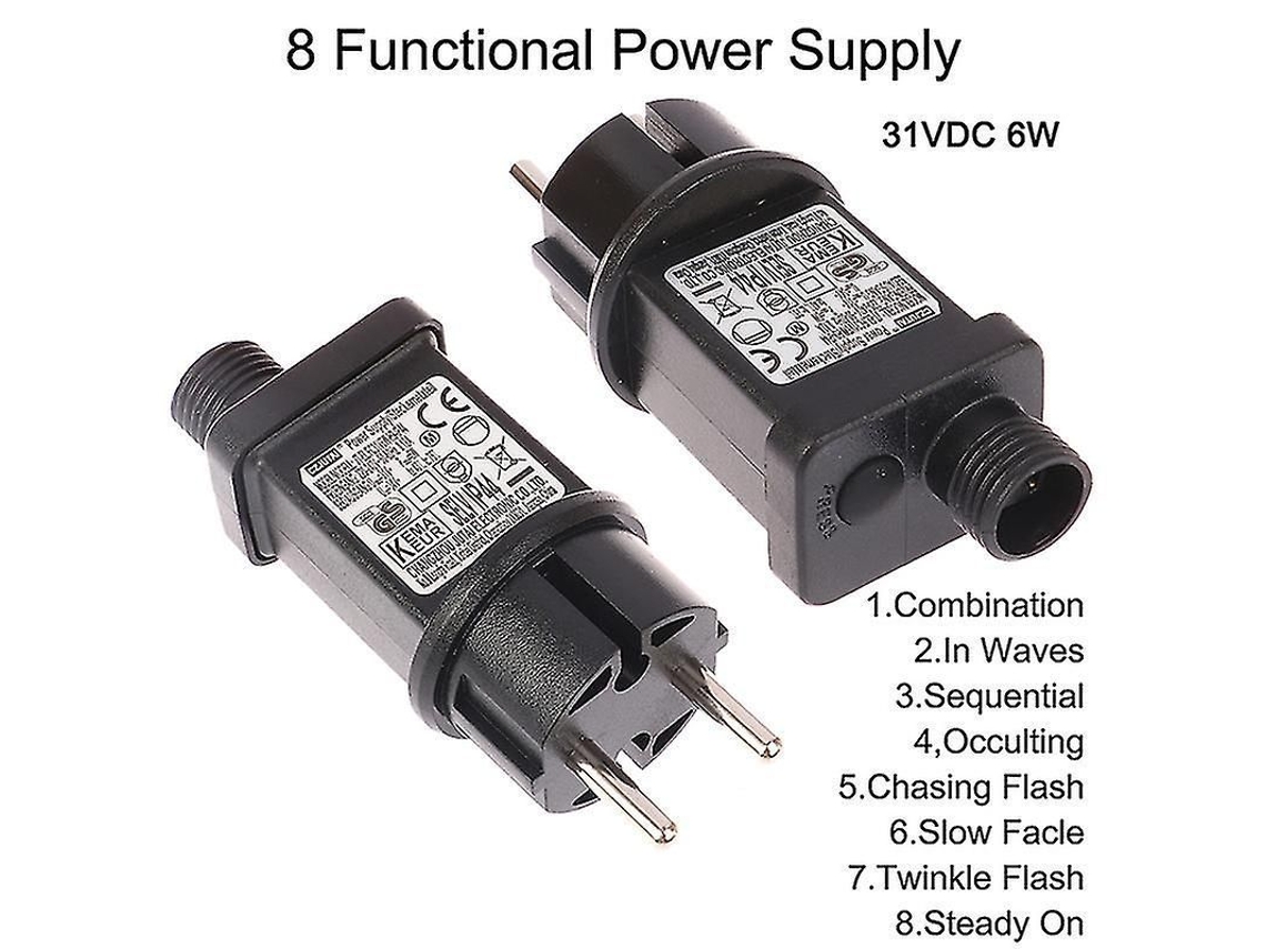 Adaptador de Interruptor com Plug EU para LED 8 Funções 6W, 220V AC, 31V DC, IP44 S/MARCA