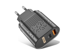 2026 carregador Rápido Qc3.0 Pd 20w com Dois Portos Usb para Ios 13 12 Preto Padrão