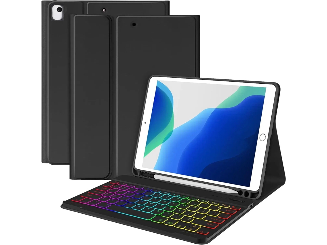 Capa Teclado Bluetooth Czhhmart Para Ipad Air3/pro (10.5) Polegadas,teclado Magnético Retroiluminado (negro)