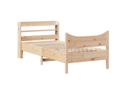 Bed Frame, Bed Frames Vidaxl Marrom Madeira De Pinho (75 X 190 Cm)