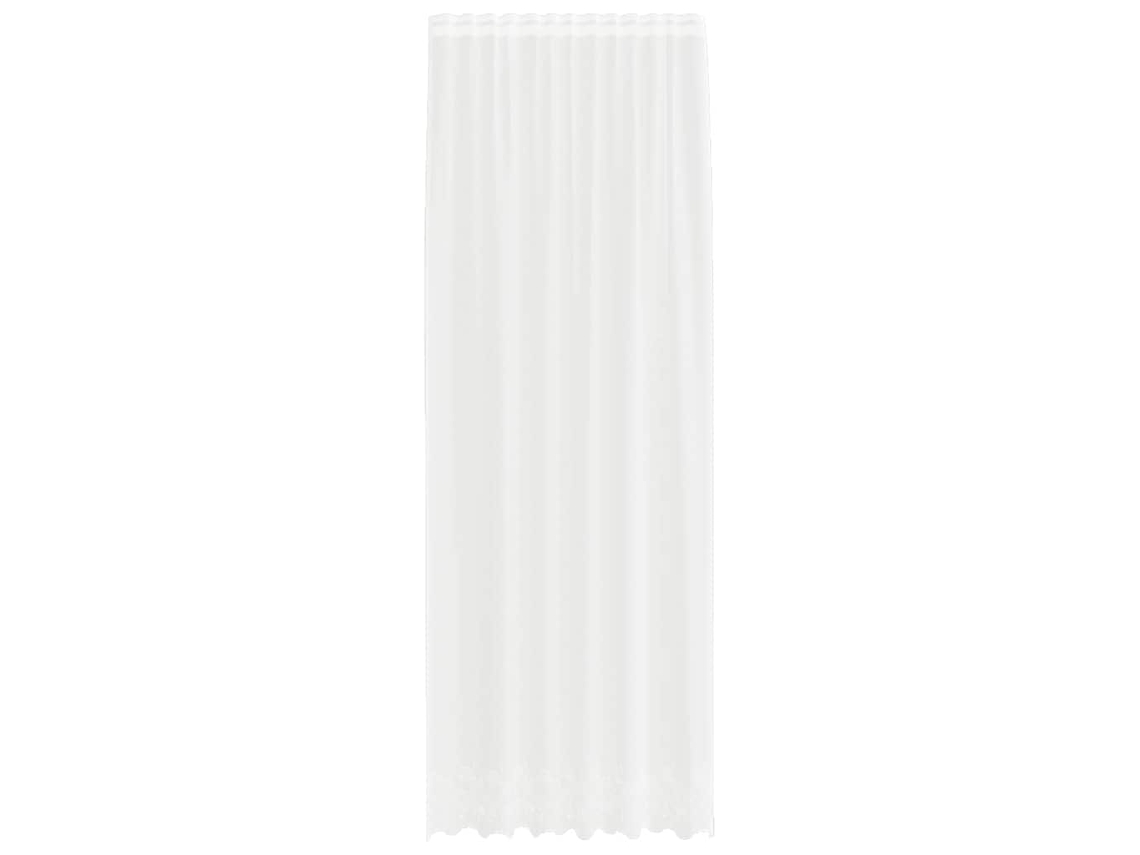 Conjunto 1 Cortina De Renda Vidaxl Branco Poliéster (300 X 150 Cm)