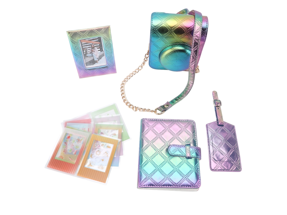2026 kit de Capa Protectora para Câmera Instantânea com Bolsa de Couro Pu, Álbum, Moldura e Adesivos de Fotos