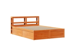 Bed Frame, Bed Frames Vidaxl Marrom Madeira De Pinho (135 X 190 Cm)
