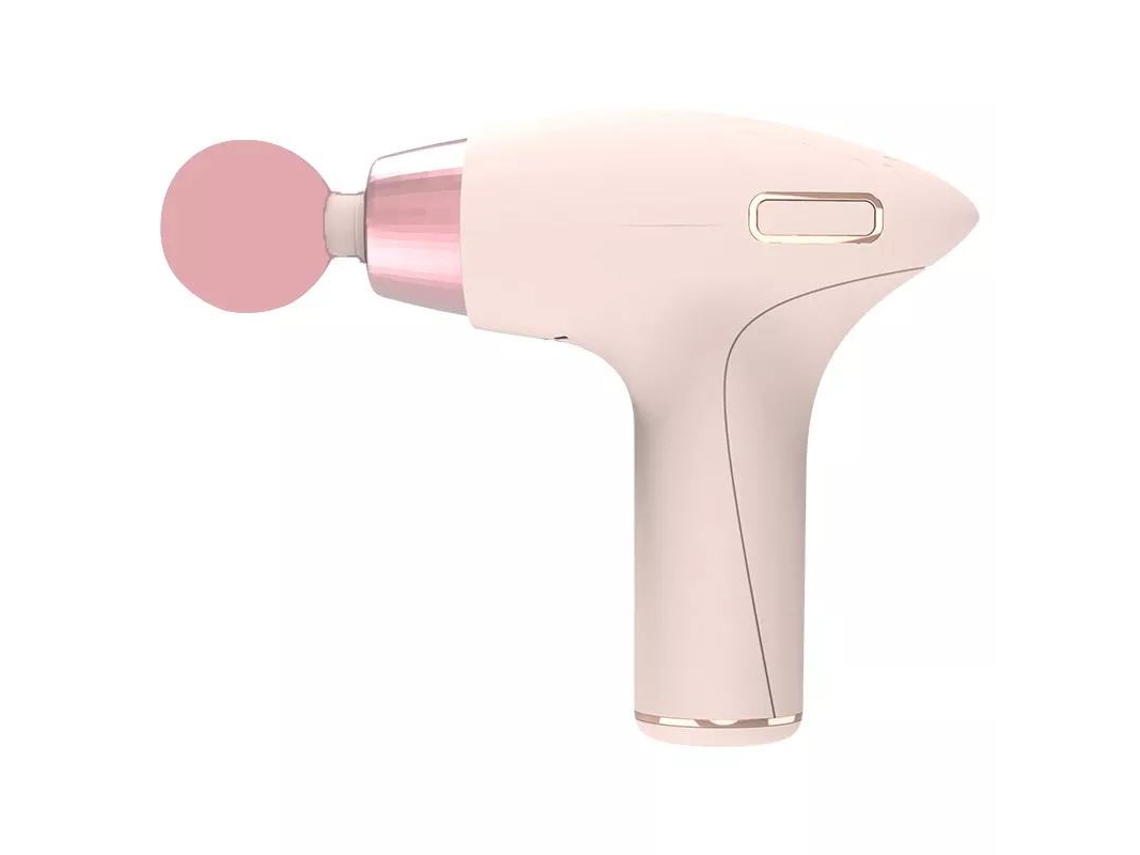 Pistola de Fáscia 5289 Rosa Mini Portátil, Alta Frequência, 4 Cabeças de Massagem Caixa de Presente Sfushos (modelo Feminino Para Pescoço)