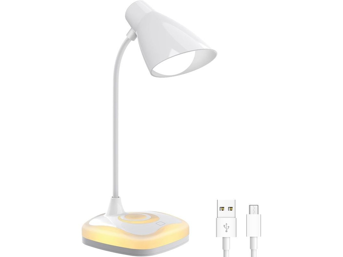 Lâmpada de escritório recarregável USB, flexível, proteção ocular, 3 níveis de brilho, toque S/MARCA