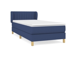 Cama com Molas/colchão 90x200 Cm Tecido Azul MAISON EXCLUSIVE