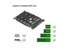 Placa Adaptadora Conversora M.2 Ngff Nvme Ssd Key M/b Para U.2 Sff-8639