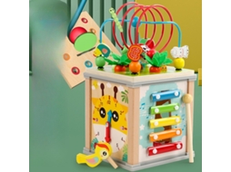 Cubo De Atividades Em Madeira 10 Em 1 Para Bebés, Brinquedo Montessori Para Crianças A Partir De 1 Ano De Idade Hexinyigjly