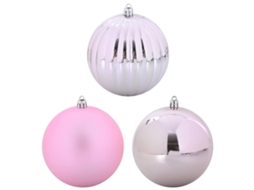 Conjunto 9 Bolas De Natal Vidaxl Rosa Plástico (ø 15 Cm)