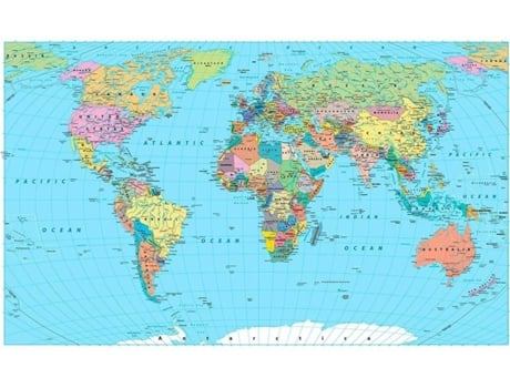 Papel de Parede OEDIM Mapa Mundi (Multicolorido - 600x300 cm - Vinilo)