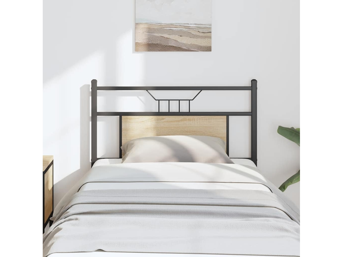 Vidaxl Cabeceira De Substituição 80cm Derivados De Madeira/aço Carvalho Sonoma