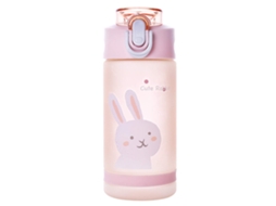 Botella de Água com Canudo, Frasco de Hidratação Plástica (550ml, Rosa)