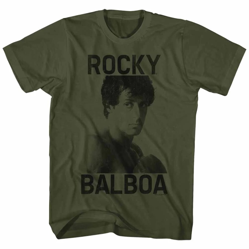 Unisex Adult T-shirt Rockinstone Rocky Movie Balboa Solid Military Green Sizexxxl