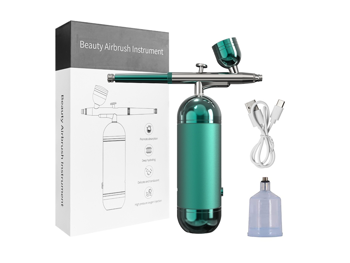 (verde) Pulverizador De Unhas Portátil Com Compressor, Pulverizador De Metal Recarregável
