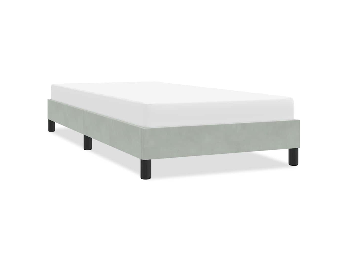 Vidaxl Estrutura De Cama Sem Colchão 80x220 Cm Veludo Cinzento-claro
