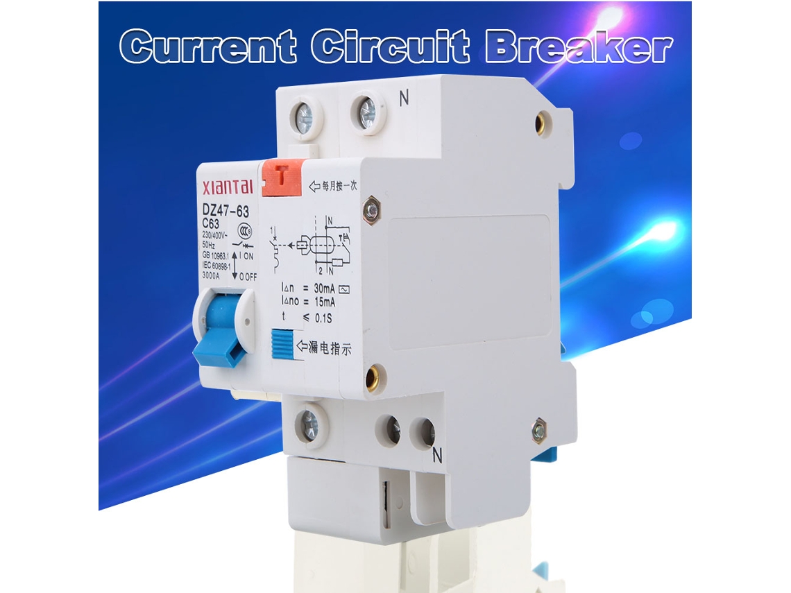 Laxiscreed Disjuntor Diferencial Residual De 60a Para 230v-400v, Proteção De Circuito