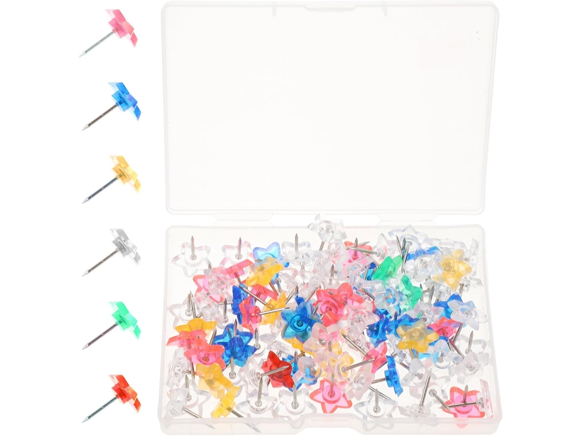 Conjunto de 100 Tachininhas Multifuncionais em Formato de Estrela, Ideais para Atividades na Educação Infantil e Artesanato.