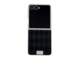 Capa De Celular Dobrável Com Estampa De Diamante E Borda Prateada